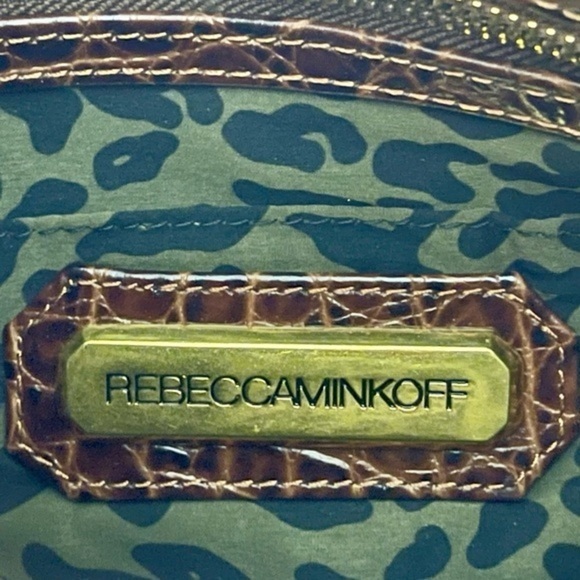 REBECCA MINKOFF Brown Croc MAC Embossed Chain Bag 💎EUC💎 MSRP $298 - Picture 11 of 14